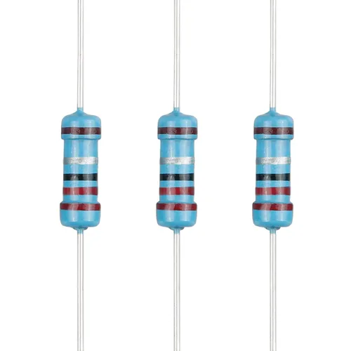 Miniatura 43 de 100 resistencias de 1 ohm 1/2 W (0.5 vatios) ±1% tolerancia de película metálica, resistencia fija de múltiples valores de resistencia opcional