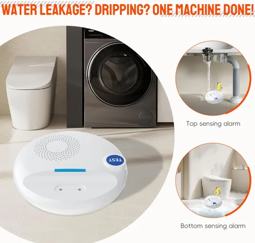 Miniatura 3 de PILSAMAS Detector de fugas de agua inalámbrico, funciona de forma independiente o con concentrador inteligente, sensor de fugas de agua de sirena