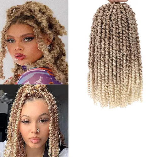 Miniatura 16 de Cabello Corto PassionTwist de 8 Pulgadas Cabello Pre-retorcido Passion Twists Cabello de Ganchillo Pre-enrollado Cabello Rizado de Ganchillo para 1b