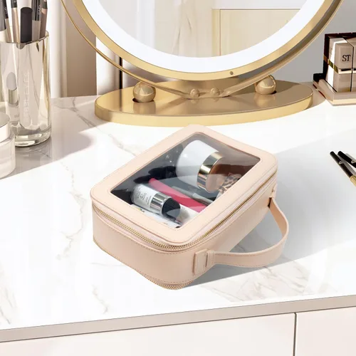 Miniatura 8 de LETGO Bolsas de maquillaje transparentes, bolsa de aseo aprobada por la TSA con cremallera, organizador de maquillaje transparente para artículos