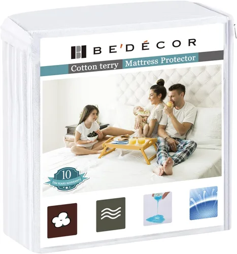Miniatura 10 de Bedecor Protector de colchón impermeable Queen, funda a prueba de orina y líquidos para mascotas, ancianos e incontinencia, bolsillo profundo