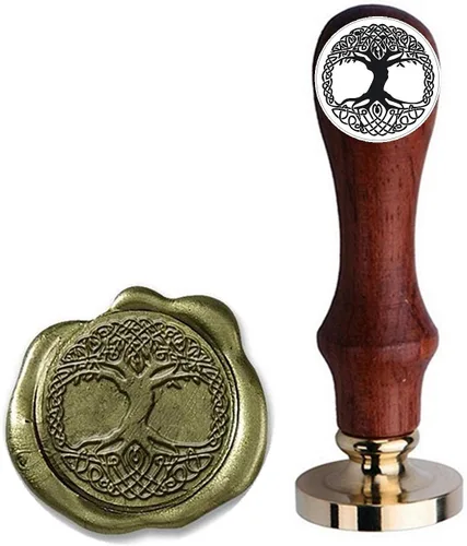 Miniatura 4 de Kooer 6 sellos de cera de runa vikinga, sello de cera de sellado de runas vikingas, sello Vegvisir Valknut árbol de la vida, invitación de boda, A1