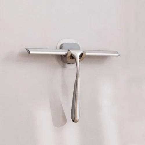 Escobilla de ducha para puertas de ducha, escobilla de baño de 10 pulgadas para ventanas, cocina, espejo y vidrio de automóvil, acero inoxidable con