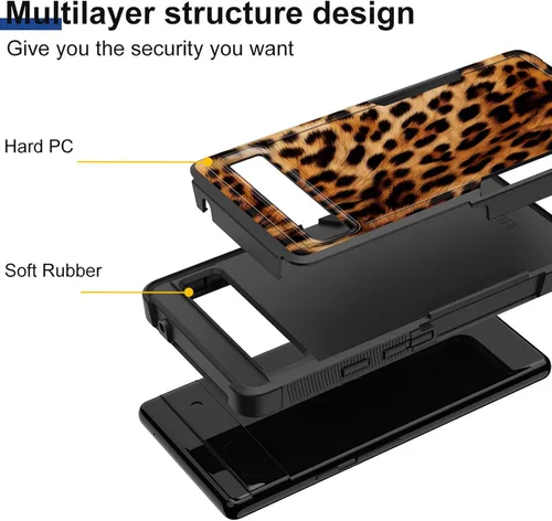 Miniatura 2 de Funda para Pixel 6A, Híbrida de Doble Capa de Servicio Pesado Resistente a Prueba de Golpes PC Duro + Funda Protectora de Silicona Suave para Google