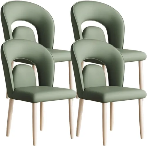 Miniatura 30 de YVYKFZD Leather Dining Chairs, Kitchen Chairs Set with Curved Back, Upholstered Dining Room Chair, Armless Comfy Side Chair, for Living Room