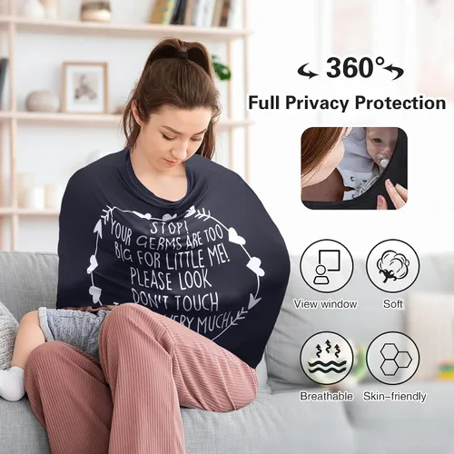Miniatura 3 de Metplus Funda de asiento de automóvil sin contacto para bebés, fundas de lactancia para mamá, bufanda de lactancia, toldo multiusos para asiento