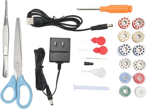 Miniatura 3 de Máquina de coser de mano, mini máquina de coser eléctrica portátil, máquina de coser inalámbrica para adultos, fácil de usar y puntada rápida