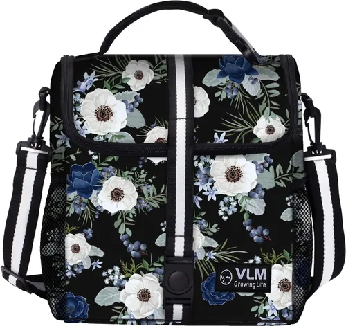 Miniatura 14 de VLM Lonchera para mujer, bolsa de almuerzo aislada para mujer con correa de hombro ajustable, bonita bolsa de almuerzo para el trabajo, picnic, Fresa