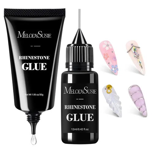 Miniatura 11 de MelodySusie Juego de Pegamento de Pedrería para Uñas, Diseño de Arte de Uñas en Gel 3D Pegamento Adhesivo Fuerte para Gemas de Uñas para Dijes Gemas