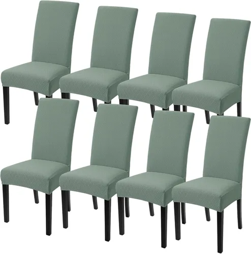 Miniatura 33 de SearchI Juego de 4 fundas para sillas de comedor, elásticas con estampado floral, fundas deslizables para sillas Parsons de spandex, removibles