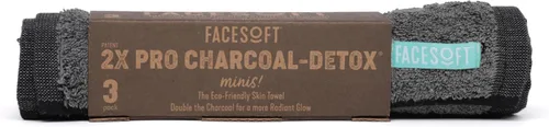 Miniatura 8 de FACESOFT Mini Towels Charcoal 2X PRO Detox Multipack - Carbón activado doble - Elimina toxinas e impurezas de la piel - Toalla de ejercicio