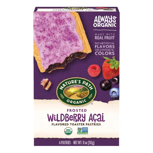 Natures Path, Tostadora Pastries Frosted Wildberry Acai Organic 6 unidades, 11 onzas