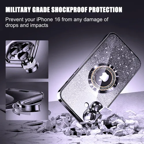 Miniatura 388 de Misscase Funda magnética con purpurina para iPhone 11 compatible con MagSafe, protección completa, delgada, a prueba de golpes, antiarañazos