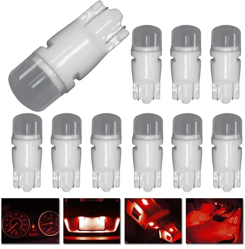 Miniatura 10 de T10 Cerámica Interior Exterior Brillante Luz LED 168 175 194 2825 W5W Tamaño Bombilla Color Verde (Paquete de 10)