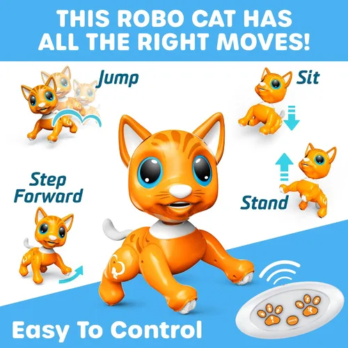 Miniatura 3 de Power Your Fun, Robo Pets - Juguete de gato para niñas y niños, robot controlado a distancia, gestos interactivos de movimiento de la mano, premios