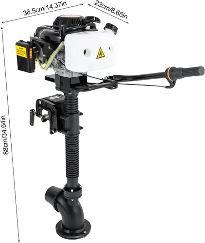 Miniatura 7 de Motor fuera de borda de 4 caballos de potencia, motor fuera de borda de 4 tiempos, motor de pesca con sistema de refrigeración por agua