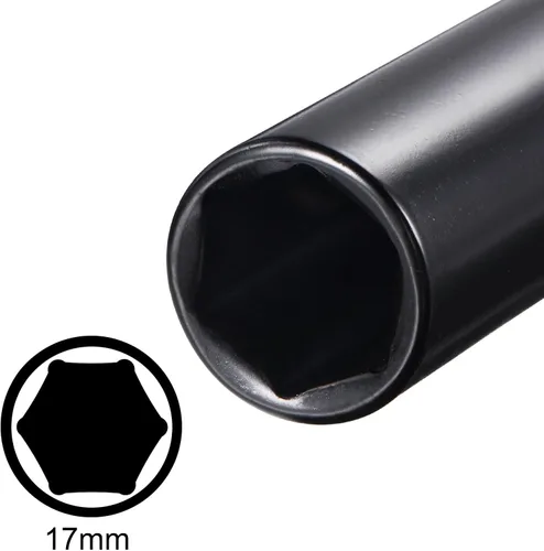 Miniatura 3 de uxcell 1/2" Drive by 0.669 in Deep Socket, acero CR-V tratado térmicamente 8" longitud, tamaños métricos de 6 puntos