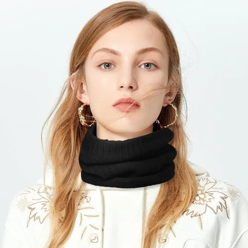 Miniatura 6 de Bufanda de cuello de punto de invierno, calentador de cuello para hombres y mujeres, a prueba de viento, bufanda de esquí para clima frío, deportes