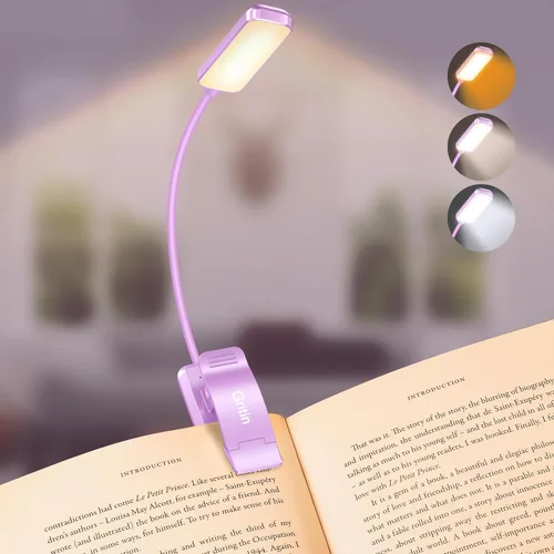 Miniatura 19 de Gritin Luz de Lectura Recargable de 9 LED para Leer en la Cama - Cuidado de los Ojos 3 Temperaturas de Color, Brillo de Atenuación Continua, 80