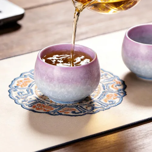 Miniatura 5 de KAMMAK Juego de 2 tazas de té pequeñas de porcelana de 6.7 onzas, tazas de té japonesas de cerámica para el hogar, fiesta, oficina, juego de té