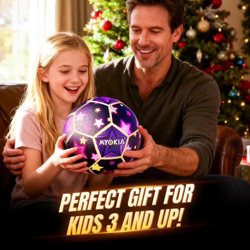 Miniatura 9 de Balón de fútbol iluminado que brilla en la oscuridad, tamaño 5, regalos deportivos para interiores y exteriores, ideas de cumpleaños para niños de 3
