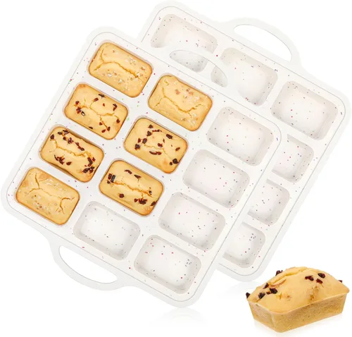 Miniatura 9 de Mini molde para pan, molde de silicona reforzada con metal, antiadherente, 8 cavidades, moldes de silicona para hornear pan, pan, pastel de carne