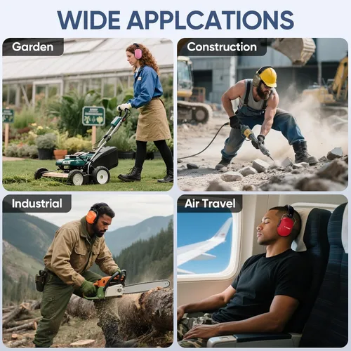Miniatura 9 de TICONN Noise Cancelling Ear Muffs for Adults, SNR 33dB Hearing Protection, Adjustable Safety Earmuffs for Construction