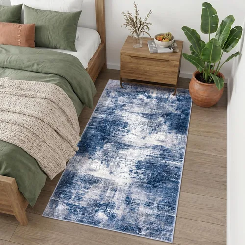 Miniatura 829 de IOHOUZE Alfombra abstracta lavable de 3 x 12 pies para pasillos, antideslizante para cocina, camino de entrada de lana sintética para interiores