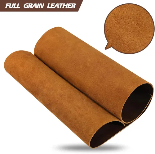 Miniatura 2 de RingSun Hojas de cuero genuino para manualidades de cuero, 12 x 12 pulgadas, cuero de grano completo para herramientas, costura artesanal