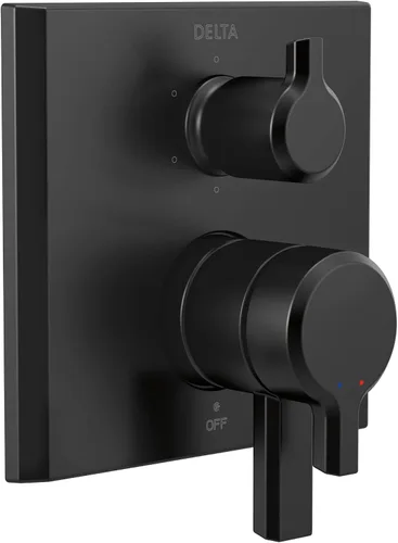 DELTA FAUCET T27999-BL Monitor pivotal Serie 17 Recorte de válvula con desviador integrado de 6 ajustes, negro mate