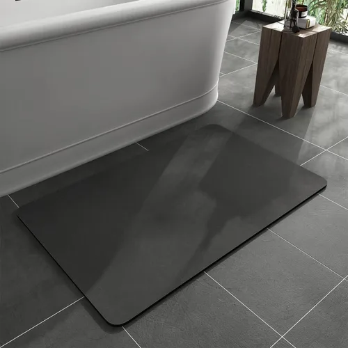 Miniatura 20 de MontVoo -Tapete de baño-Alfombras de baño delgadas antideslizantes para debajo de la puerta- Superficie de gamuza sintética absorbente, de secado