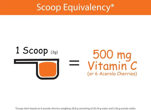 Miniatura 5 de KOYAH - Acerola en polvo orgánica, liofilizada: 60 porciones 1 cucharada = 500 mg de vitamina C natural de alimentos integrales, 100 puros, sin