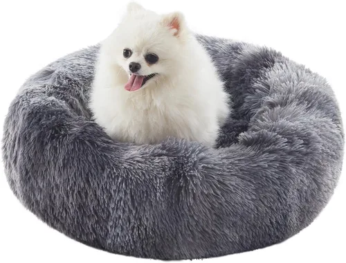 Miniatura 35 de Cama para Perros con Forma de Dona de 45 Pulgadas para Perros Extra Grandes, Cama Redonda Esponjosa Calmante Jumbo para Mascotas con Funda Removible