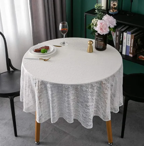 Miniatura 2 de AMZALI Classic Collection - Mantel de encaje de ganchillo de algodón, a prueba de polvo, para mesa de bufé, cena de vacaciones, fiesta, banquete