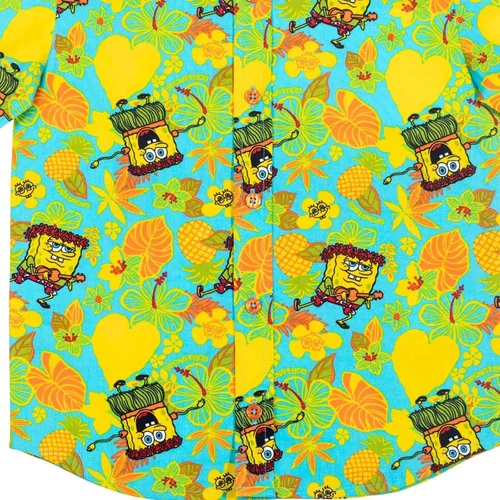 Miniatura 7 de Nickelodeon SpongeBob SquarePants Camisa hawaiana de manga corta con botones para niños
