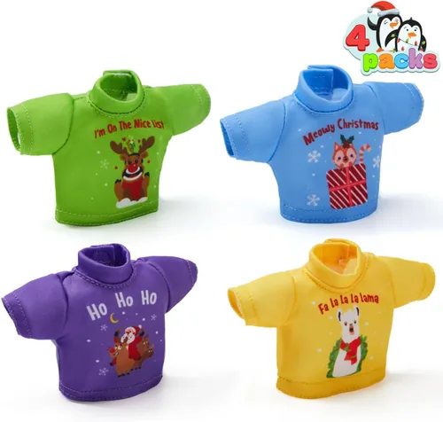 Miniatura 2 de JOYIN 4 paquetes de ropa de Navidad para muñeca, elegante conjunto de ropa de muñeca, decoraciones navideñas y especiales de vacaciones