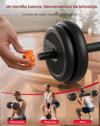 Miniatura 5 de FEIERDUN Mancuernas ajustables, juego de pesas libres de 20/30/40/45/70/90 libras con conector, juego de mancuernas 5 en 1 que se utiliza como