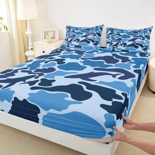 Miniatura 22 de Juego de sábanas bajeras para juegos tamaño individual, juego de ropa de cama con grafiti Lightning Strike para niños, adolescentes, decoración