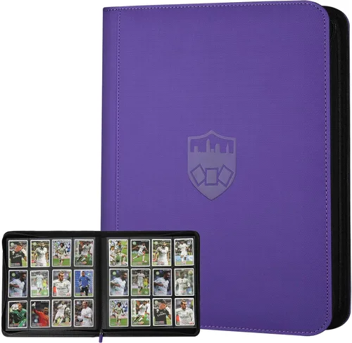 Miniatura 36 de GERMUN Carpeta de tarjetas de poliuretano, 16 bolsillos, carpetas de soporte premium para más de 1000 tarjetas, álbum de bolsillo de doble cara