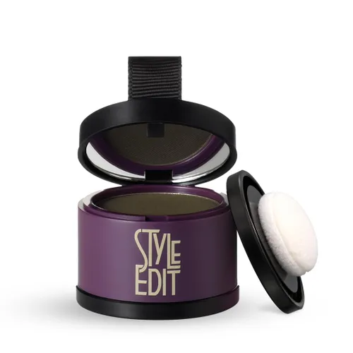 Style Edit Polvo de retoque de raíz negro, color de cabello para cobertura de cabello gris, corrector de raíces para cabello negro, polvo de línea