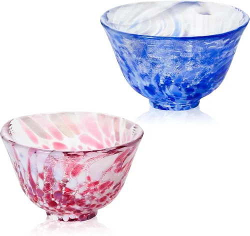 Miniatura 8 de Tazas de sake japonesas hechas a mano – Exquisita cristalería artesanal para sake frío y shochu, elegante vajilla para cualquier ocasión, fabricada