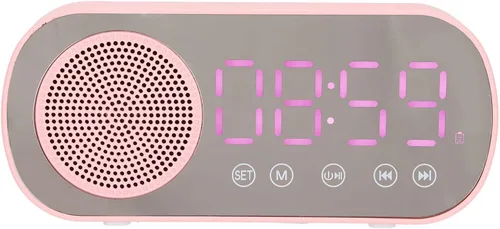 Sanpyl Altavoz despertador, USB portátil HiFi pantalla LED, reloj despertador dual con radio FM sintonizada digitalmente, para el hogar, oficina,