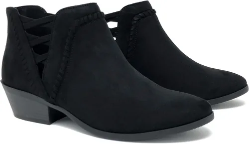 Miniatura 3 de Soda Sincere - Botines de tacón bajo para mujer con correas elásticas cruzadas