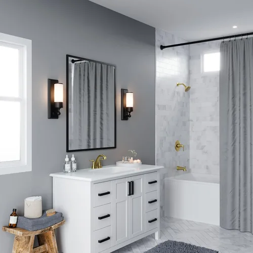 Miniatura 9 de Pfister Willa LF048MALBG - Grifo de lavabo de baño de 4 pulgadas, 2 manijas y 3 agujeros, certificado NSF, acabado dorado cepillado con drenaje