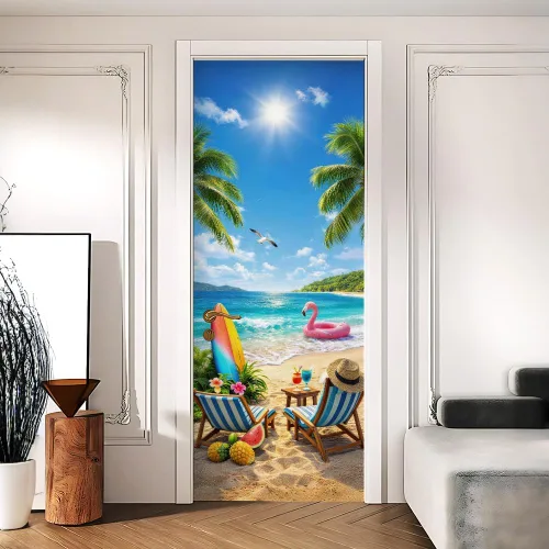 Miniatura 15 de Enchanted Secret - Mural para puerta de jardín, despegar y pegar, cubiertas decorativas de puerta de arco floral talladas vintage, adhesivo