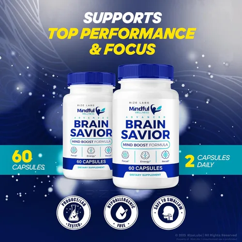 Miniatura 3 de rize labs - Cápsulas para salvar el cerebro de Mindful Wellness – Fórmula diaria de enfoque y claridad con una mezcla equilibrada para el estado
