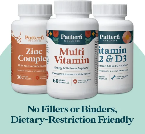 Miniatura 7 de Pattern Wellness Paquete de salud masculina – Multivitamínico, vitamina K2 y D3, complejo de zinc – Apoyo para la salud y el bienestar masculino