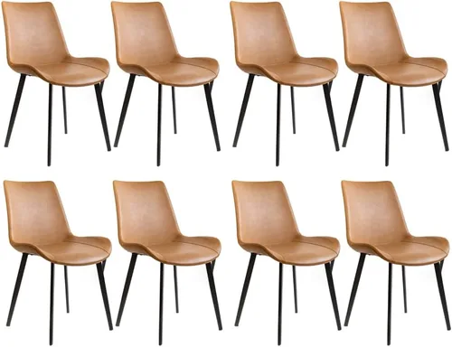 Miniatura 17 de Sillas de Comedor, Sillas de Comedor Modernas de Cuero PU, Sillas de Comedor con Patas de Metal Resistentes, Sillas de Cocina con Asiento Tapizado