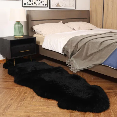 Miniatura 3 de IRIWOOL Alfombra de piel de oveja auténtica de alta calidad, piel de oveja australiana, esponjosa, de lujo, natural, de piel de cordero esponjosa