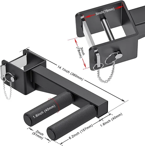 Miniatura 3 de Nordic Hamstring Curl Attachment, Dip Bar, Belt Squat & Safety Spotter Arms for 2"x2" & 3"x3" Power Racks, Home Gym Strength Training Accessories